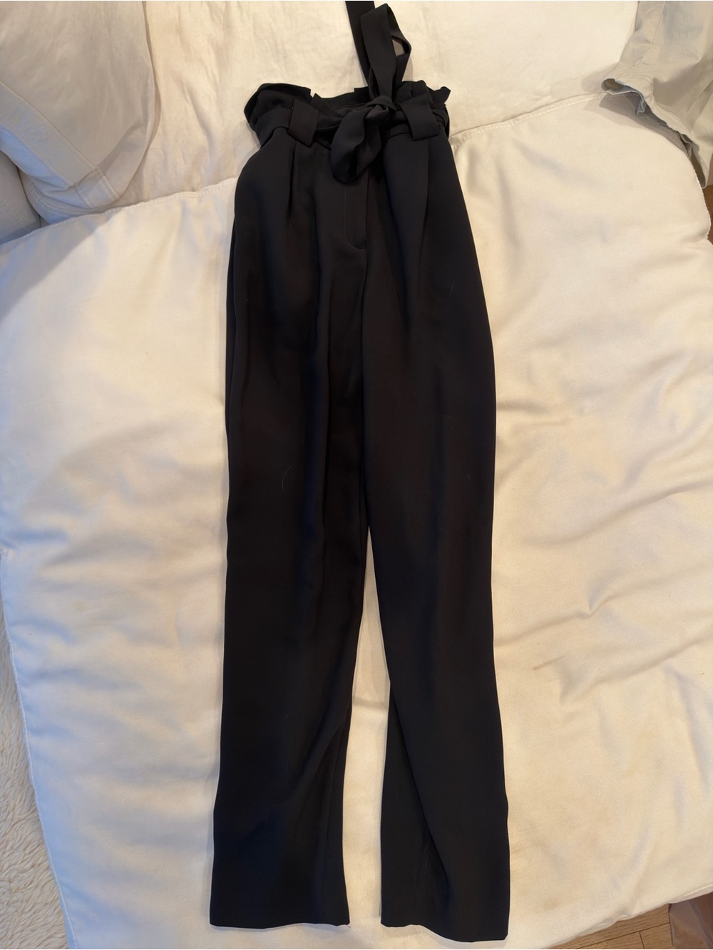 Express Black Paperbag Waist Tie Pants